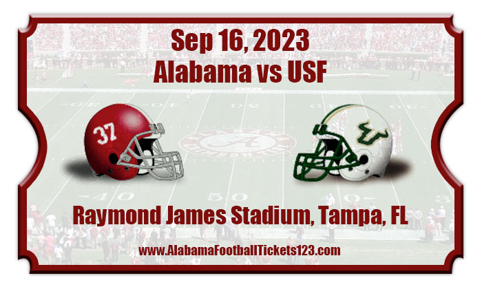 Alabama Crimson Tide Vs USF Bulls Football Tickets | 09/16/23